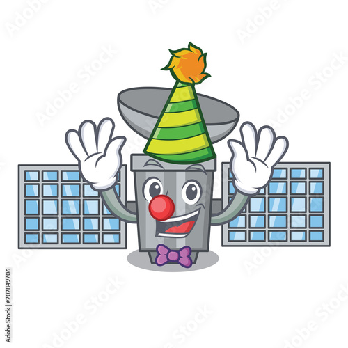Clown satelite mascot cartoon style photo