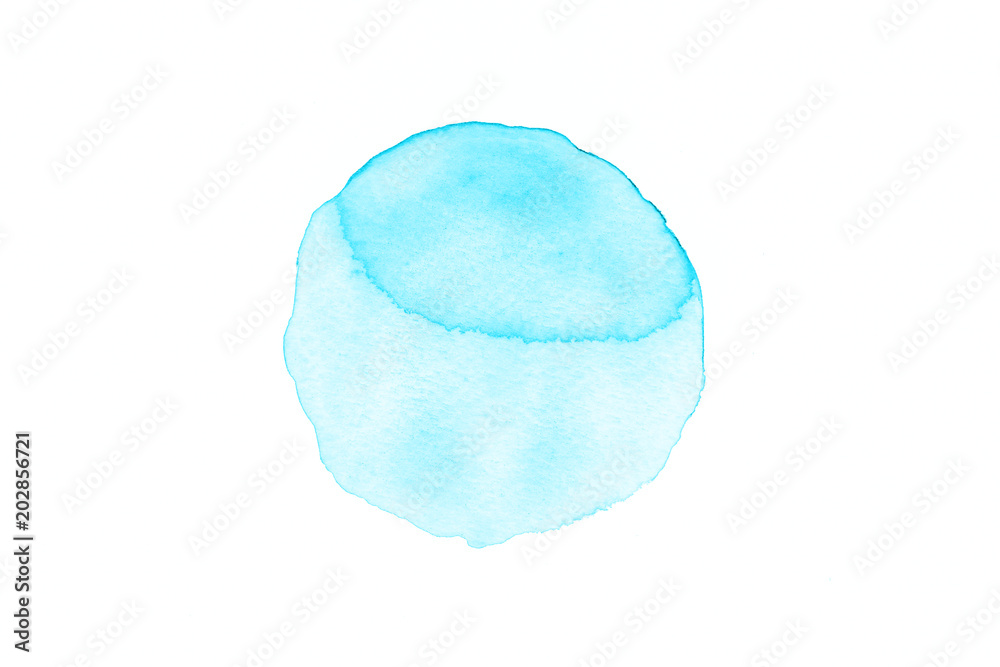 Abstract light blue circle watercolor on white paper Abstract light blue circle watercolor on white paper