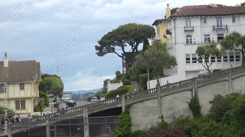 Hills of San Francisco with Cable Cars. Hyde Street is bringing Tourist to add from Fisherman's Wharf on Cable Cars. It is one of the steepest hills in the city.