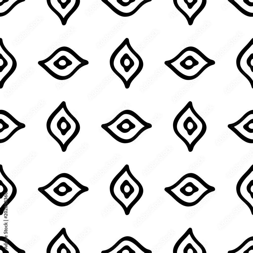 Fototapeta premium Black and White Seamless Ethnic Pattern. Tribal
