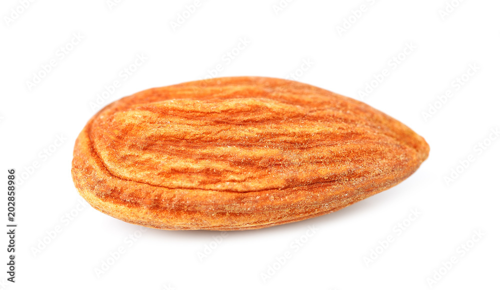 Whole almond on a white background isolated Whole almond on a white background isolated