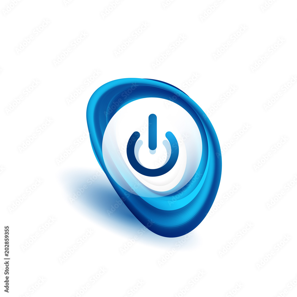 Glass transparent effect power start button, on off icon, vector UI or app symbol design Glass transparent effect power start button, on off icon, vector UI or app symbol design