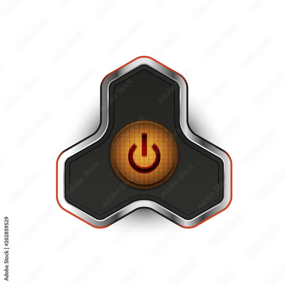 Techno futuristic start power button Techno futuristic start power button