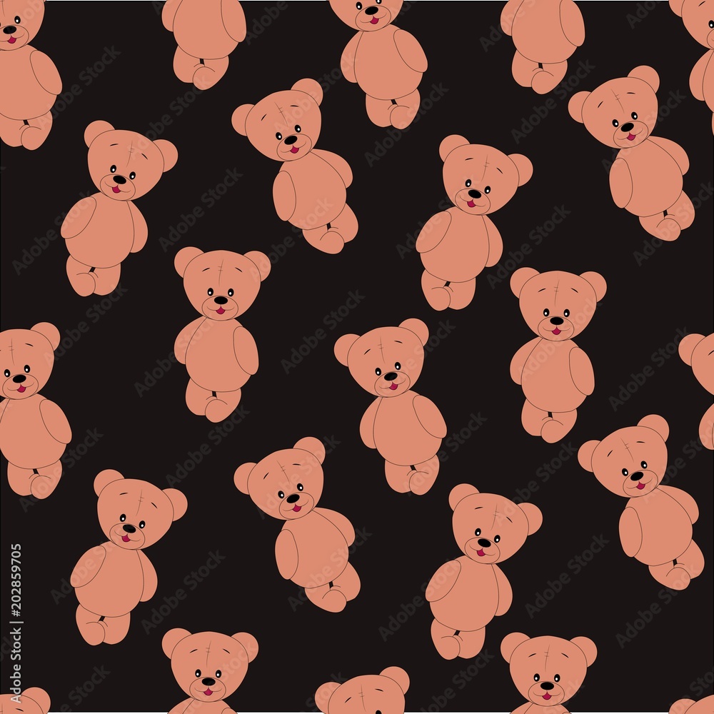 seamless teddy bear pattern.vector illustration