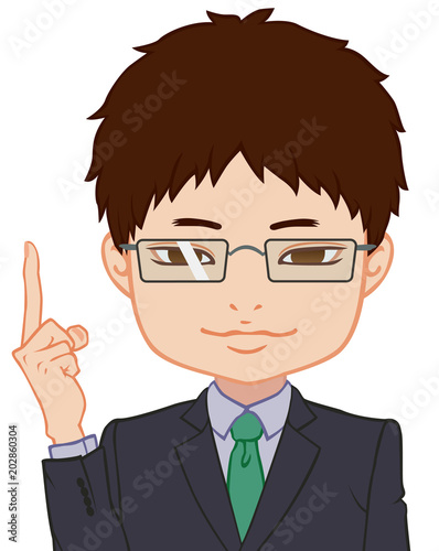 諭す眼鏡のちびキャラ 男性 タイプc Stock イラスト Adobe Stock