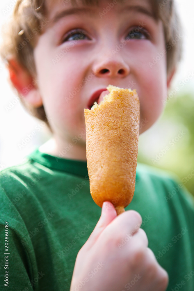 Corn dog eating best sale