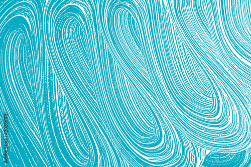 Natural soap texture. Adorable green blue foam trace background. Artistic remarkable soap suds. Cleanliness, cleanness, purity concept. Vector illustration.