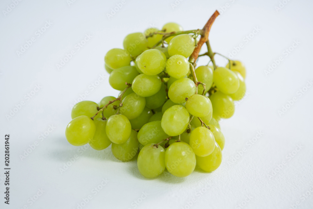 Close-up of green bunch of grapes