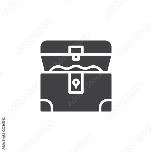 Opened treasure chest vector icon. filled flat sign for mobile concept and web design. Pirates chest simple solid icon. Symbol, logo illustration. Pixel perfect vector graphics