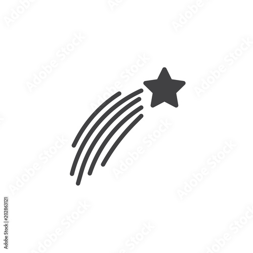 Shooting Christmas Star vector icon. filled flat sign for mobile concept and web design. Fireworks simple solid icon. Comet symbol, logo illustration. Pixel perfect vector graphics