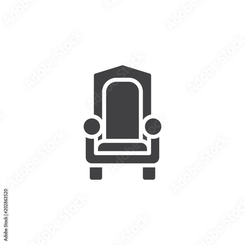Royal throne vector icon. filled flat sign for mobile concept and web design. King throne simple solid icon. Symbol, logo illustration. Pixel perfect vector graphics