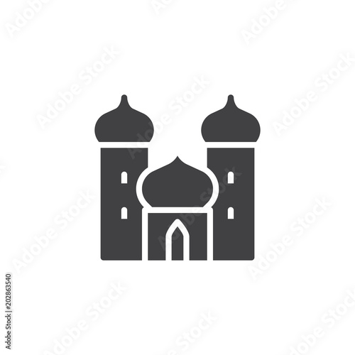 Arabian palace vector icon. filled flat sign for mobile concept and web design. Castle simple solid icon. Mosque symbol, logo illustration. Pixel perfect vector graphics
