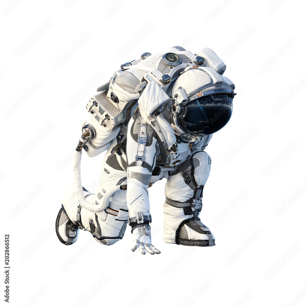 Astronaut on white. Mixed media Astronaut on white. Mixed media
