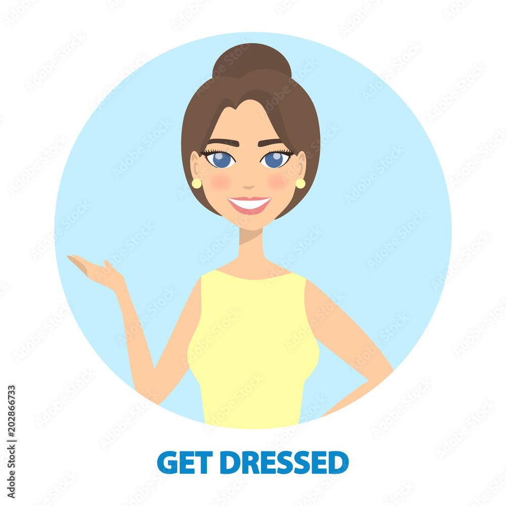 Woman getting ready. Woman getting ready.