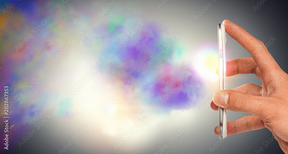Photography Smartphone with paint splash