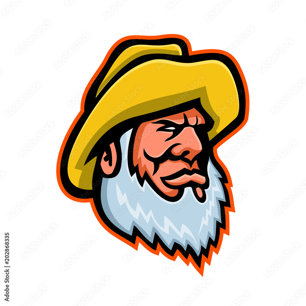 Old Fisherman or Fisher Mascot Old Fisherman or Fisher Mascot