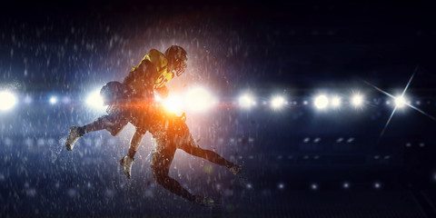 American football game. Mixed media