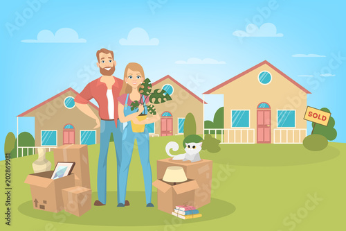 People moving to a new house.