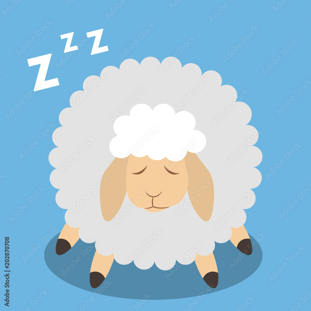 Fototapeta premium Isolated sleeping sheep.
