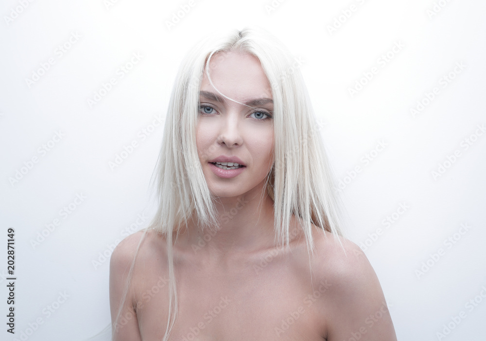 Close-up face of beautiful blonde woman. Close-up face of beautiful blonde woman.