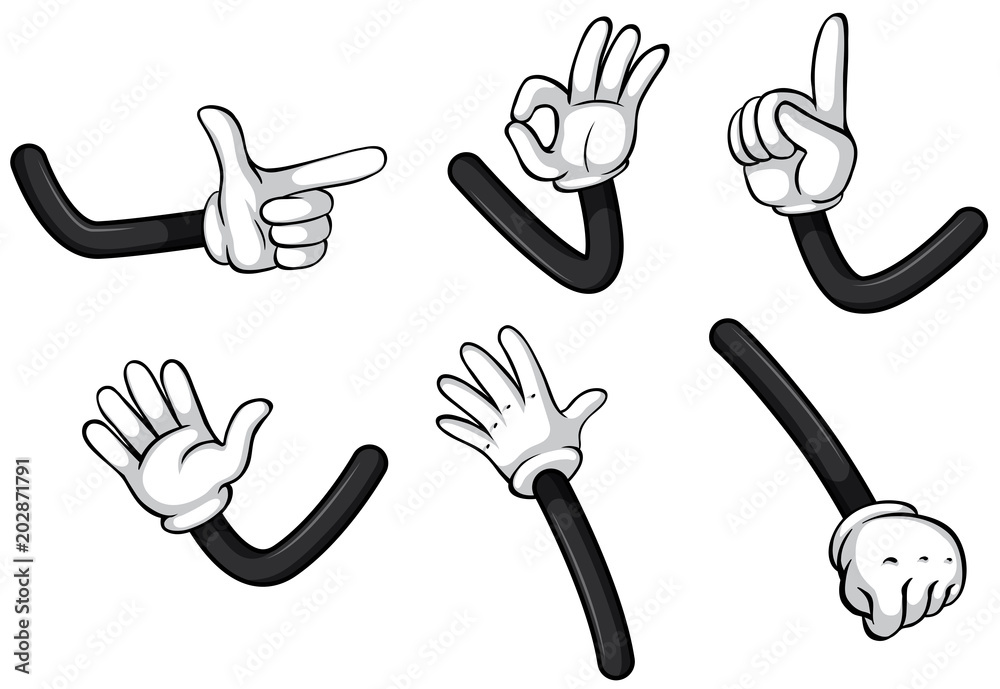 Fototapeta premium Hand Gesture on White Background