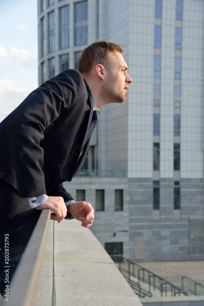 handsome businessman looking forward