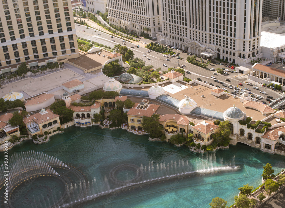 Fototapeta bird eye view of las vegas panorama during day time