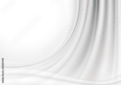 White silk fabric textile abstract background with copy space.