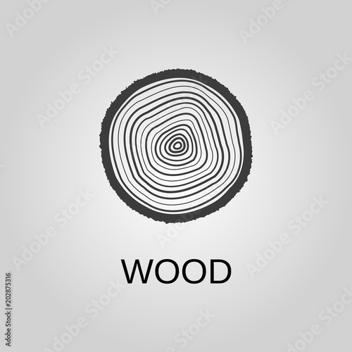 Wood icon. Wood symbol. Flat design. Stock - Vector illustration