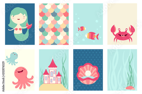 Set of banners with cute fairy-tale characters