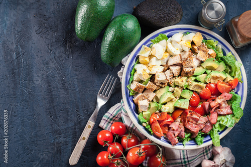 Healthy cobb salad with chicken photo