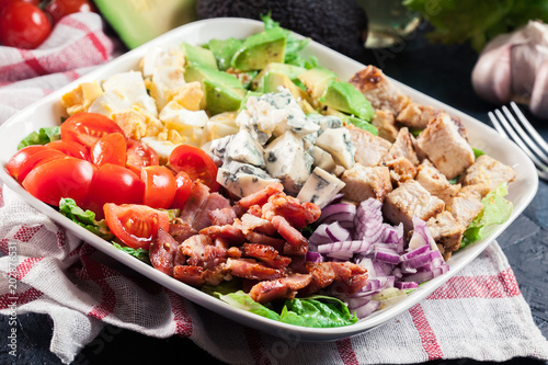 Healthy cobb salad with chicken