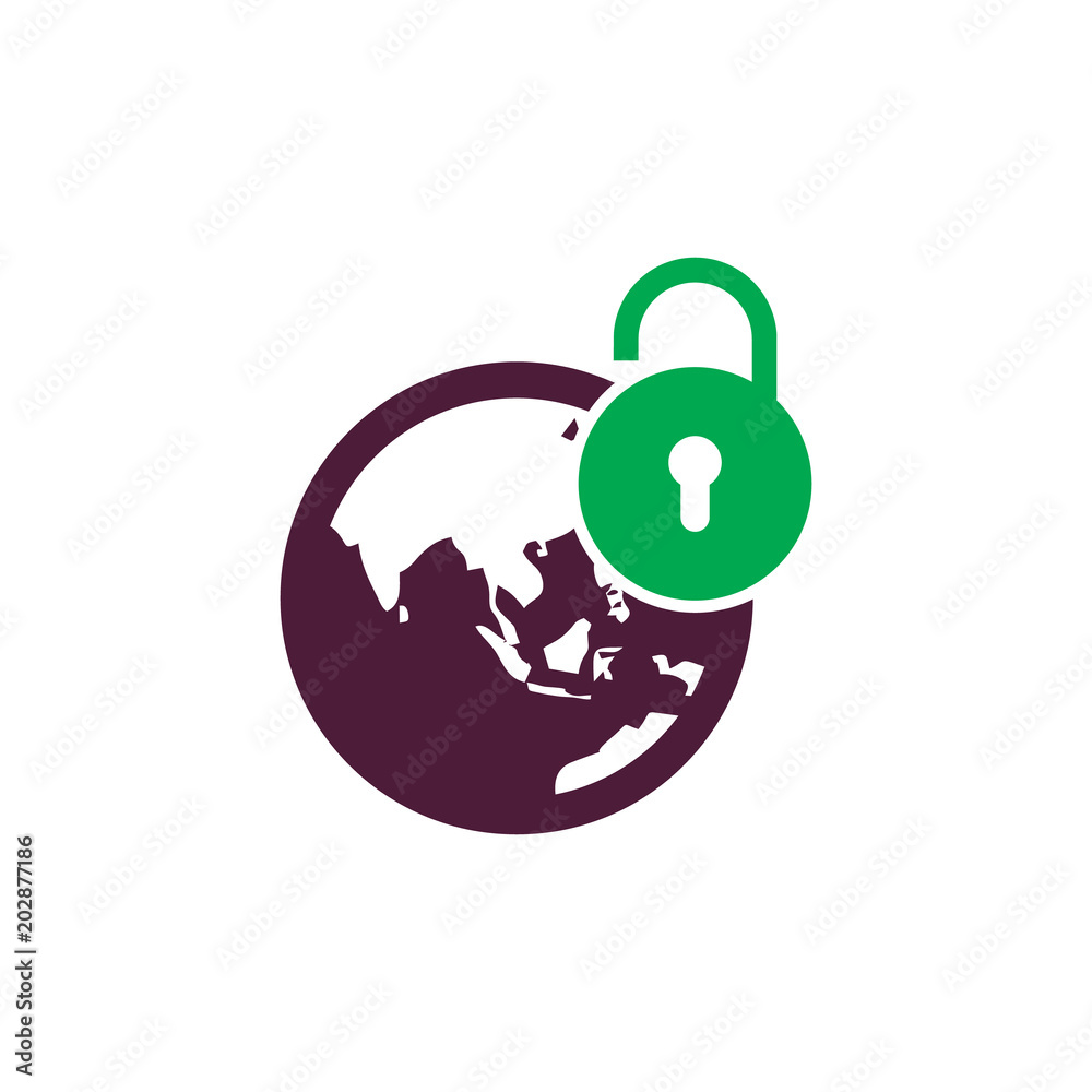 Lock Globe Icon Design Lock Globe Icon Design