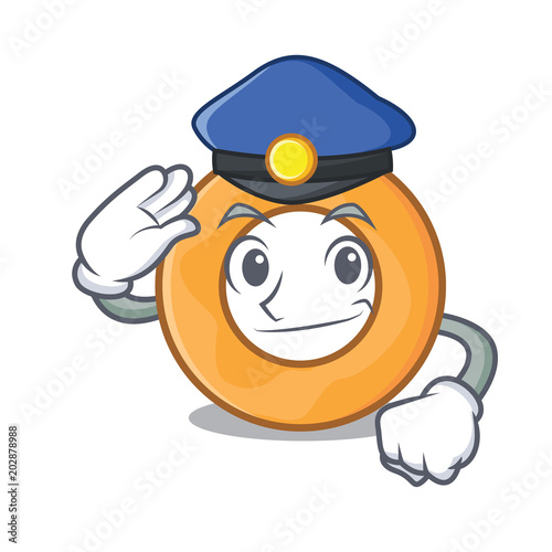 Police onion ring character cartoon