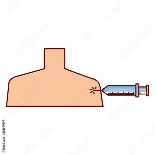 person shirtless with injection avatar character vector illustration design