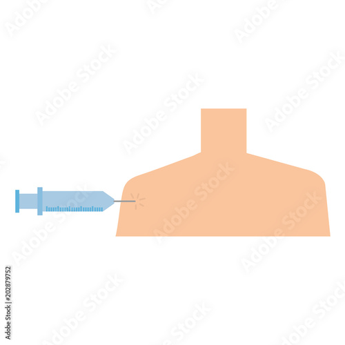 person shirtless with injection avatar character vector illustration design