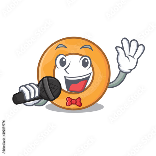Singing onion ring mascot cartoon