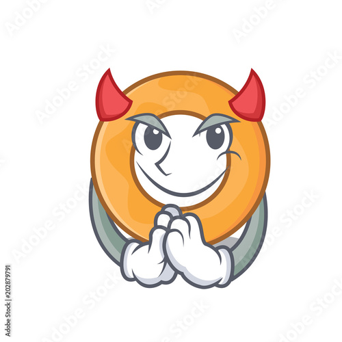 Devil onion ring mascot cartoon