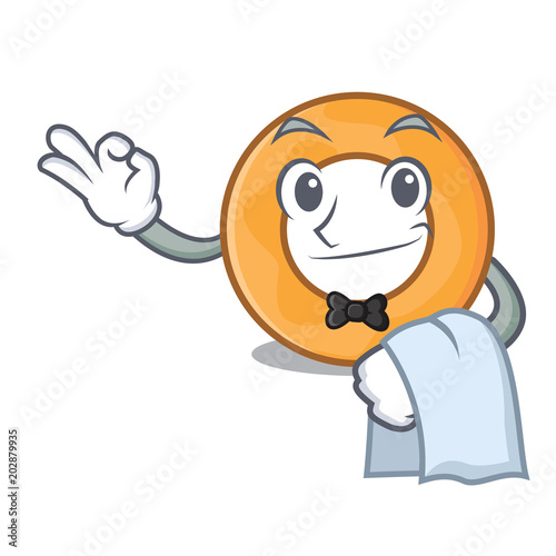Waiter onion ring mascot cartoon