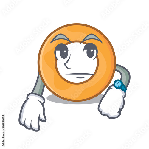 Waiting onion ring mascot cartoon