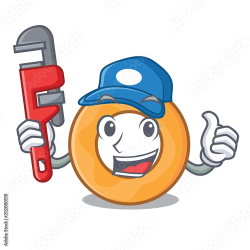 Plumber onion ring mascot cartoon