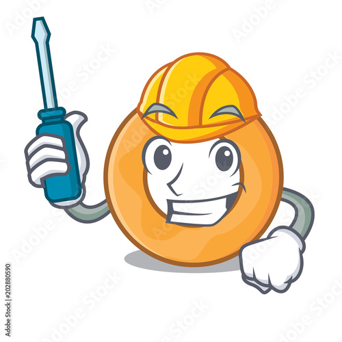 Automotive onion ring mascot cartoon