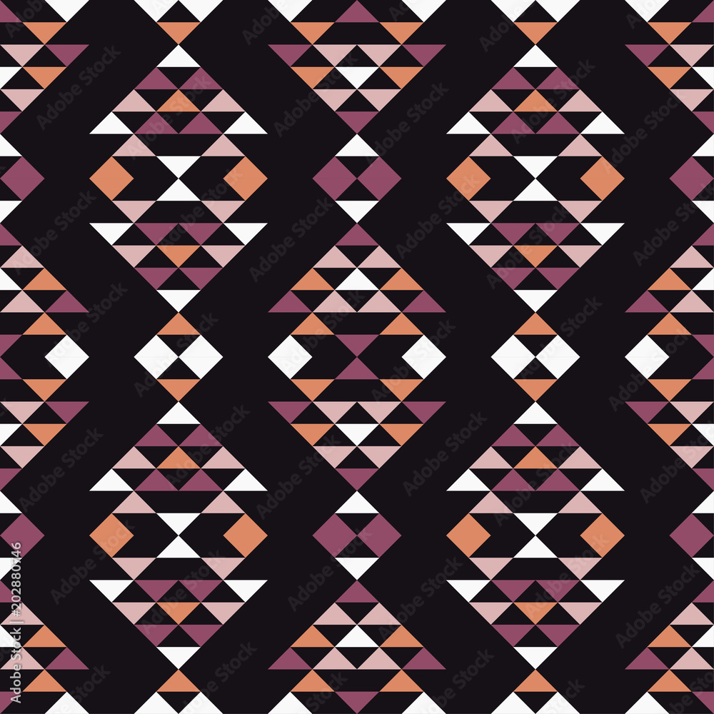 Fototapeta premium Ethnic boho seamless pattern. Traditional ornament. Geometric background. Tribal pattern. Folk motif. Textile rapport.