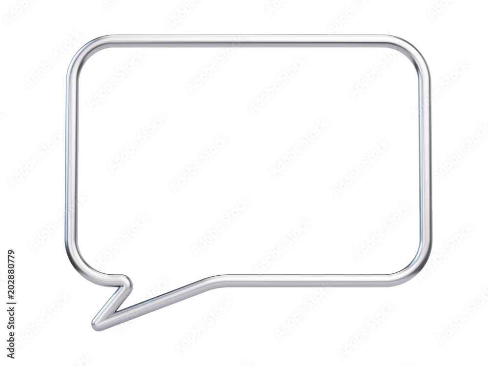 Metall speech frame isolated on white background - 3d illustration Metall speech frame isolated on white background - 3d illustration