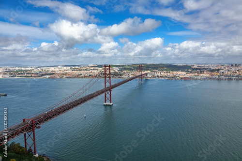 Top view of 25 de Abril Bridge