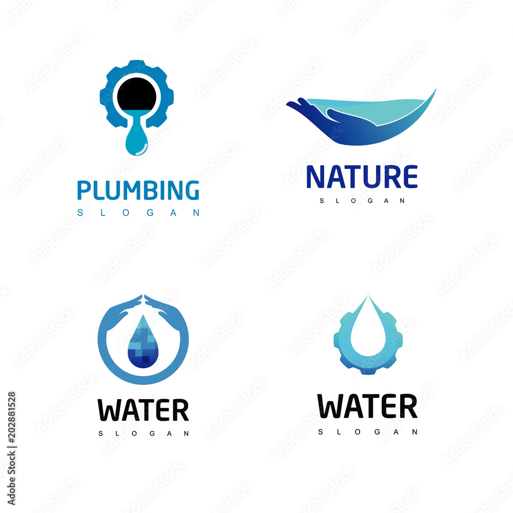 Water Logo Set, Water Icon