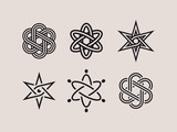 modern professional atom elements and symbols set