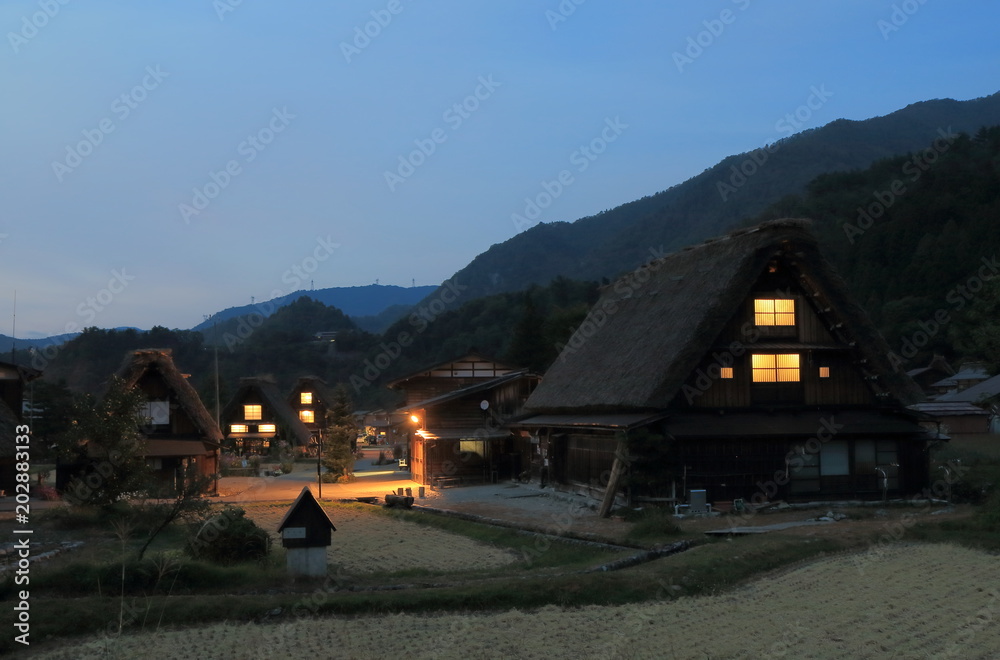 Traditional houses in Shirakawa Japan - Shirakawago is one of Japan’s UNESCO sites famous for old houses called gassho-zukuri.