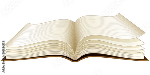 Open book on a white background