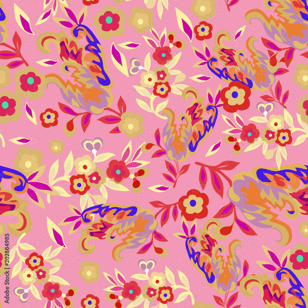 Chinese floral pattern.